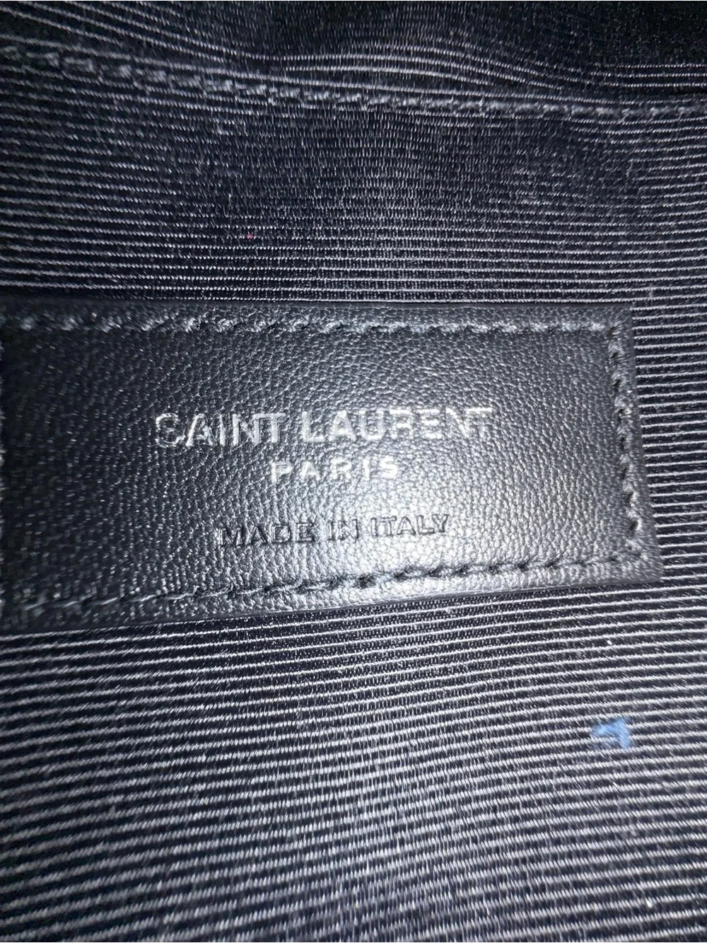SAINT LAURENT Calfskin Matelasse Chevron Monogram Document Holder Black